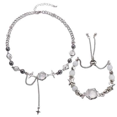 Geschenk Damen Schmuck Accessoires Exquisites Stern Halskette Koreanischer Stil Choker Mondstein Armband