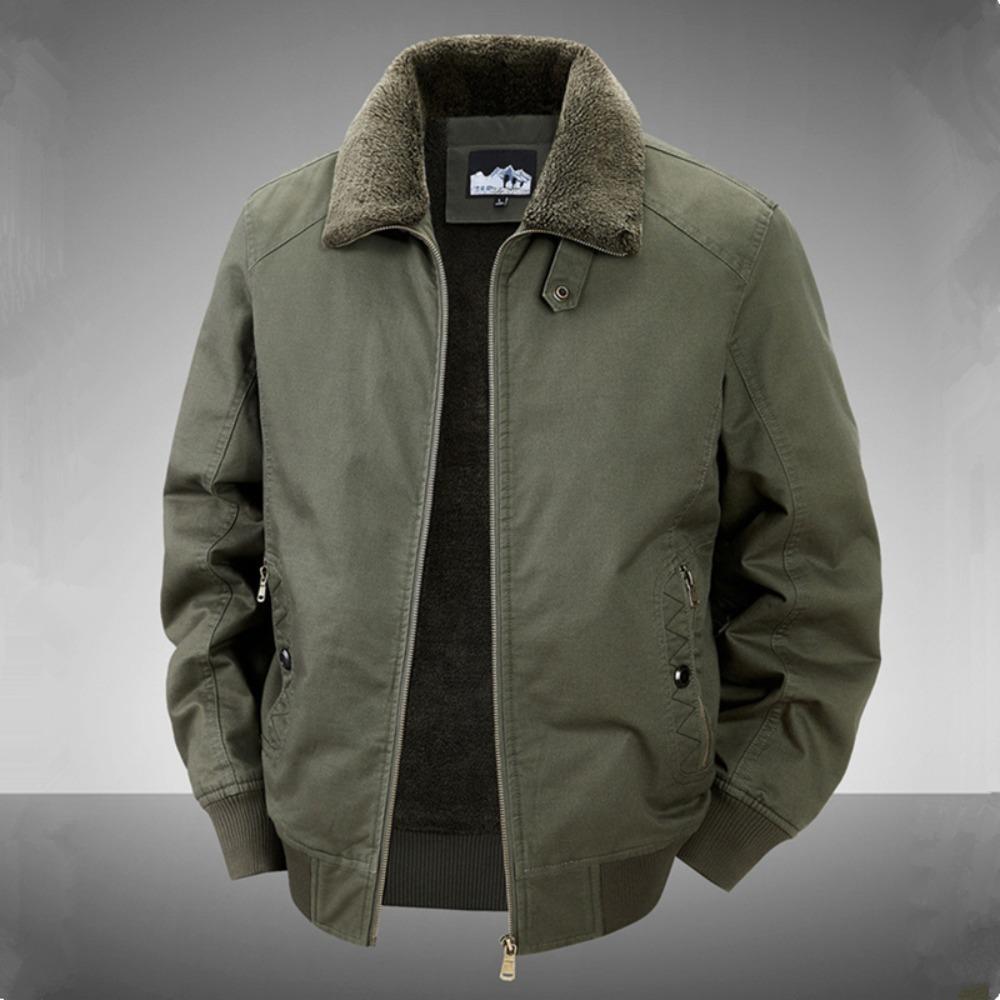 Men Cotton Jacket 2025 Retro Versatile Lamb Fleece Thickened Anti Cold Warm Collar Coat Outdoor Casual Winter Wear Cotton Jacket