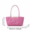 Large Capacity Hollow Out Tote Lightweight Handmade Handbag Woven Basket Bag  Poolside Picnic