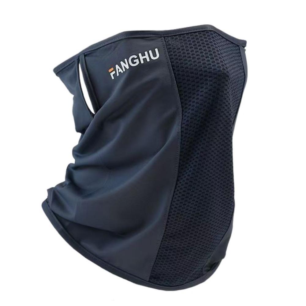 

Solid Color Ice Silk Mask Adjustable UV Protection Veil Scarves Sunscreen Face Cover Hiking style 2