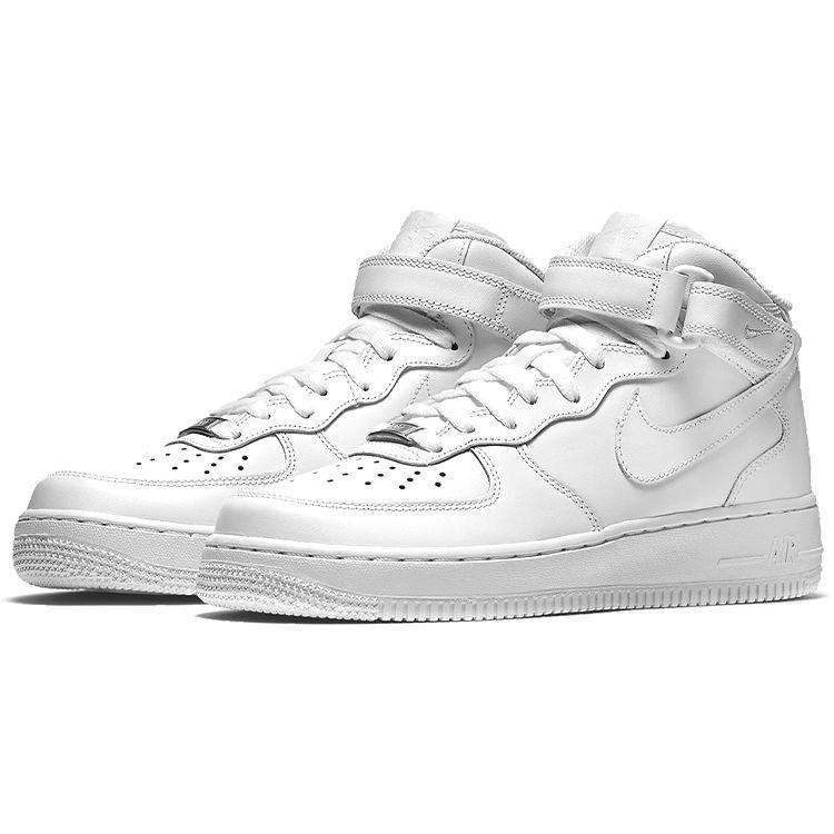 Nike Air Force 1 Mid 07 Leather Triple White Women Sneakers 366731-100