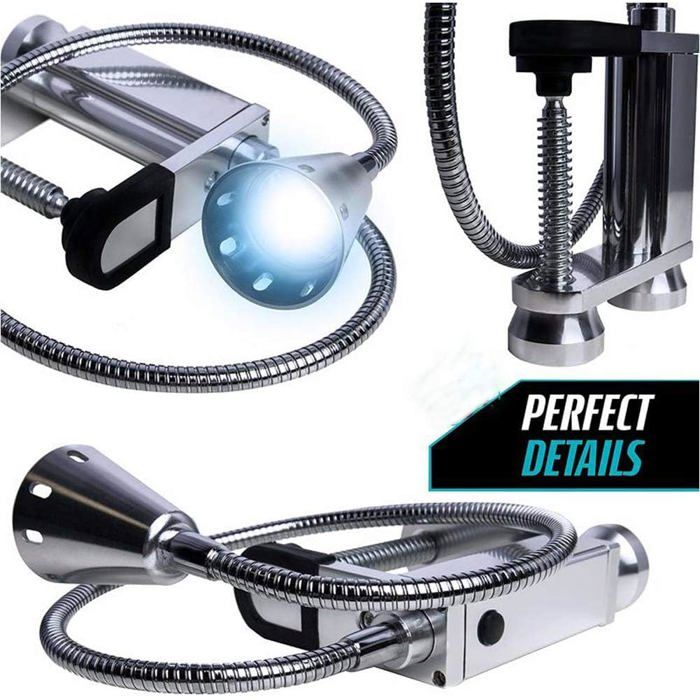 Lampe de barbecue magnétique - AIMOONSA - 360° - 12 LED - Base magnétique et pince