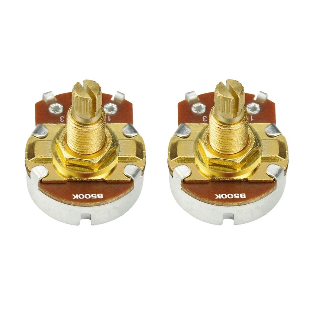 NEW 2pcs Full Size Long Split Shaft Potentiometers A500K / B500K/A250K /B250K Pots Tone Volume Control for Guitar Bass