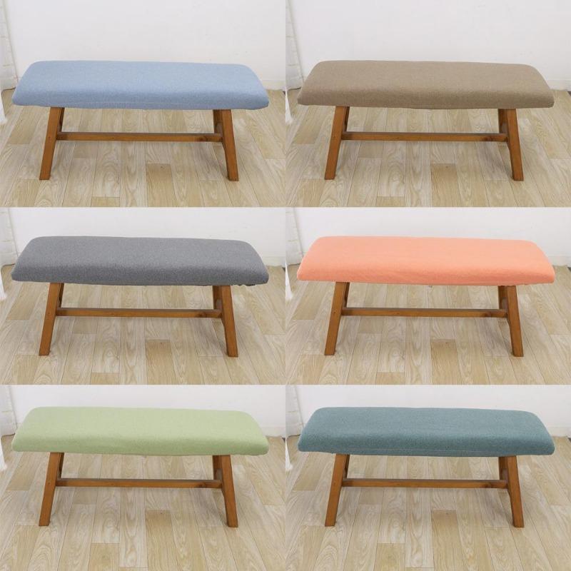 Footstool Cover Solid Color Stool CaseLong Bench Cover Piano Bench Slipcover Chair Cover Universal Elastic Multi-color Seat Case