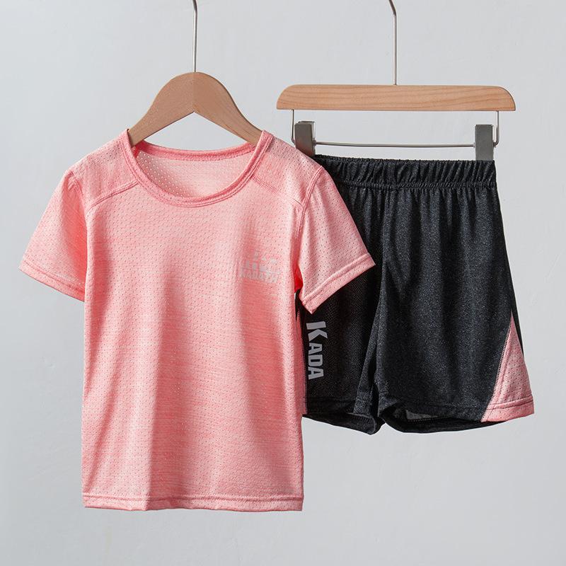 Kinder Kurzarm Sommer Jungen Schnell trocknend Mesh Anzug Mädchen Sportswear