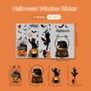 Decorative Glass Decals for Party 4Pcs Halloween Cartoon Window Clings, Pumpkin Ghost Scarecrow Stickers, Waterproof Murals Removable Home