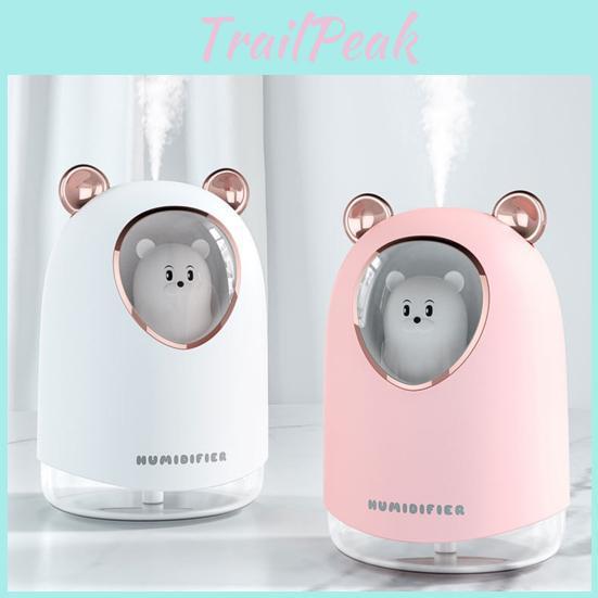 1 Air Humidifier 300ml Set Colorful Night Light Plugin 2 Gears Antidry Burning Large Spray Bear Usb Diffuser Home Supply