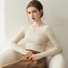 Women's Slim-Fit Round Neck 100% Cashmere Sweater - Stylish Autumn/Winter 2025 Knitwear