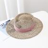 Woven Straw Hat Beach Sun Hat Hollows Out Sunhat Stylish Wide Border Hat for Casual Outings