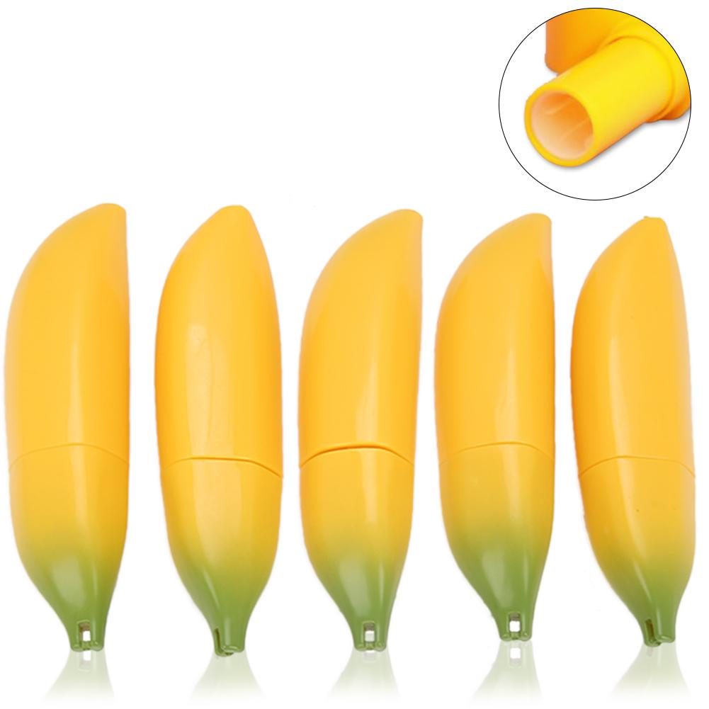 5pcs Banana Shaped DIY Empty Lipstick Tube Lip Balm Bottle Container Inner Diameter 12.1mm