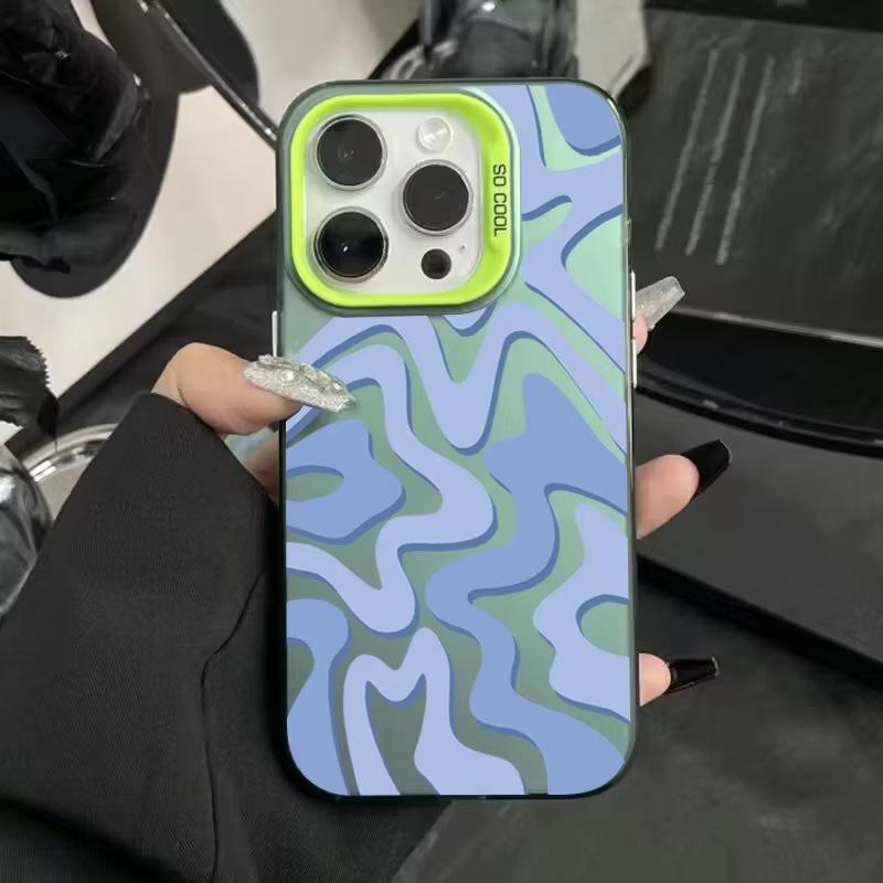 European Wave Pattern Laser Shell Case for iPhone 17 Pro/16/15/14/13/12/11/Xs Max