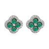 Gold Plated Cubic Zirconia Flower Earrings Romantic Metal Studs For Women Jewelry Gift 1 Pair