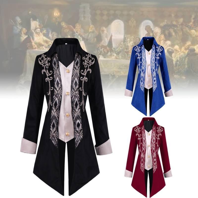 Elegant Gothic Victorian Tailcoat For Halloween Steampunk Medieval Jacket