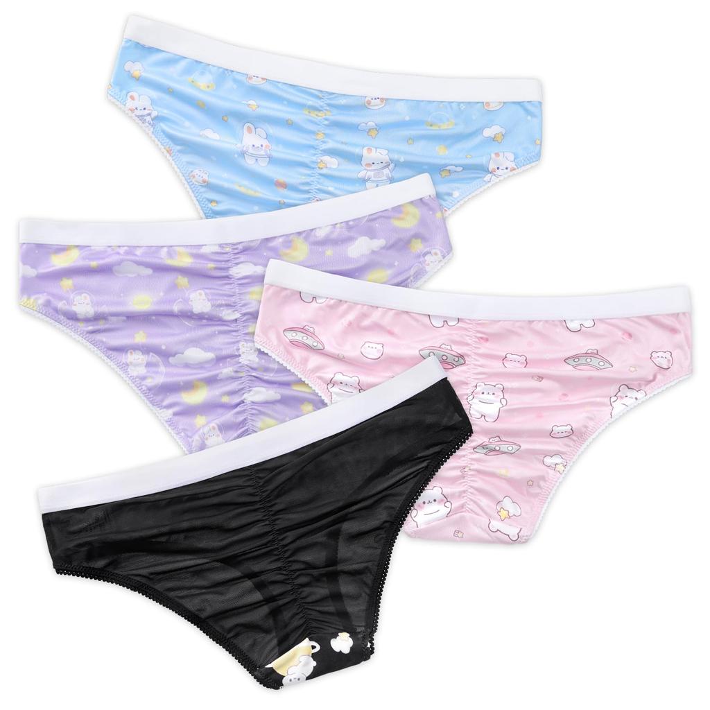[LittleForBig] Women's Underwear [Maboroshi Galaxy] Smooth and Silky Mesh Panties, Set of 4, Size L