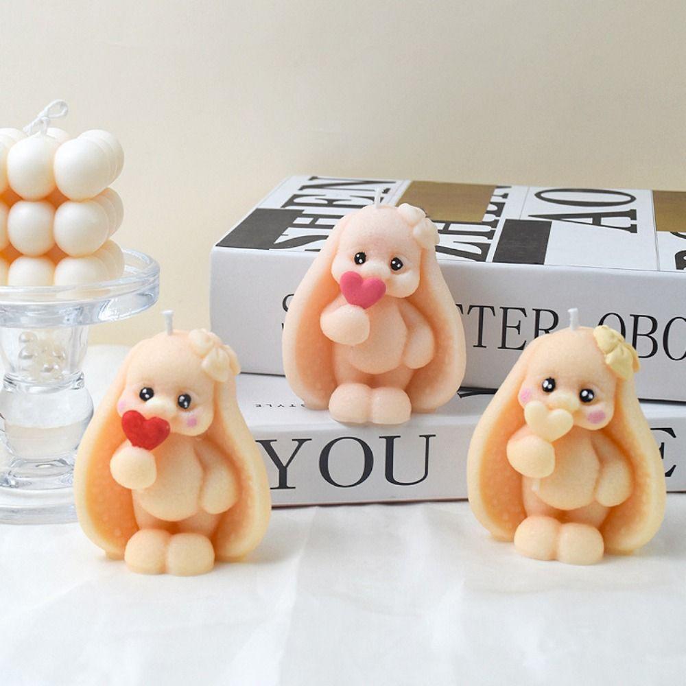 3D králičí silikonová forma Měkká králičí forma na svíčky Forma na čokoládu na pudink Želé forma na mýdlo na svíčky