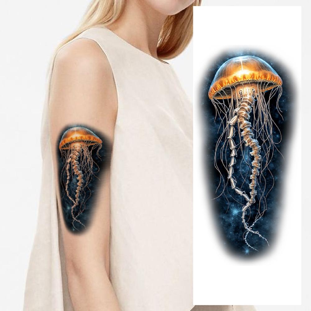12 Stück Temporäre Tattoos Realistische Temporäre Tattoos Garnele Goldfisch Oktopus Für Männer Schultern Erwachsene