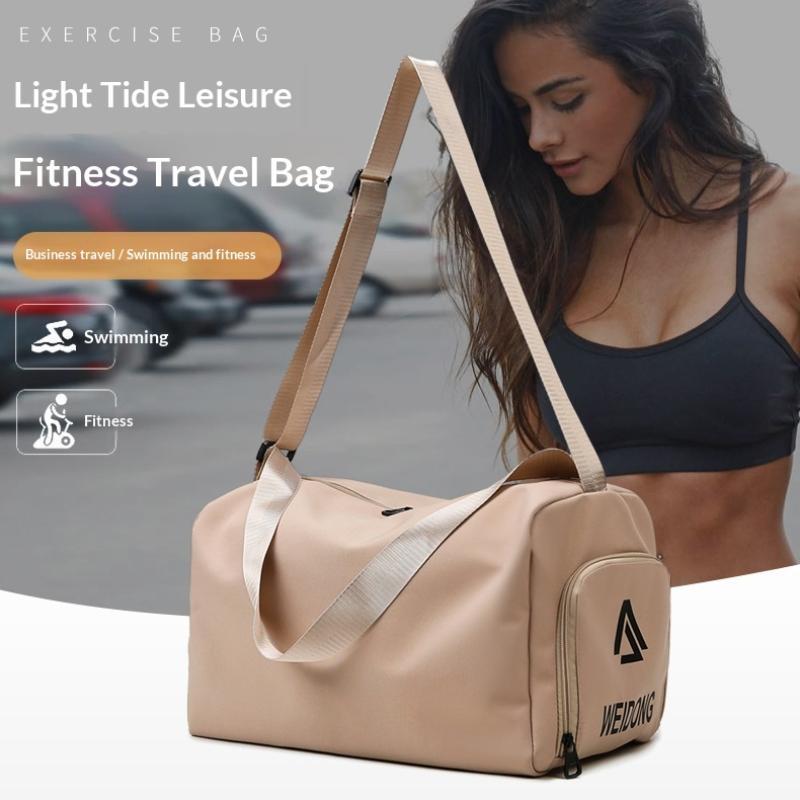 Travel Gym Bag for Women Adjustable Non-Slip Shoulder Strap Dry Wet Separation for Yoga Fitness Outdoor Activities