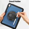 For iPad (2025)/10.9 (2022) Case Rotating Kickstand PC+TPE Shockproof Tablet Cover with Hand Strap