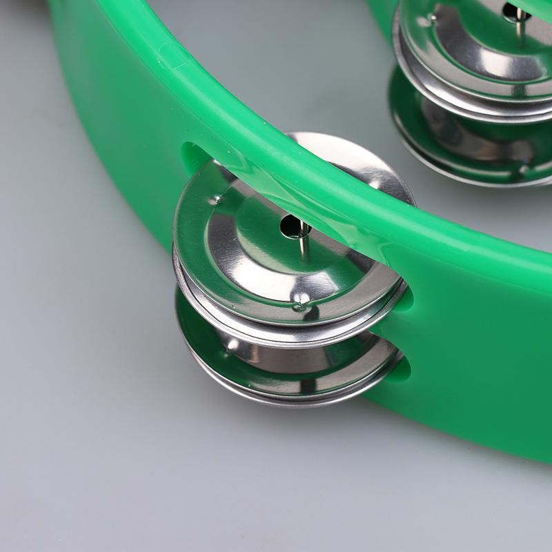 Hand Bell Double Row Rattle Orff Tambourine Double Layer Hand Bell Drum Percussion Instrument Handle Jingle Bell Educational Toy