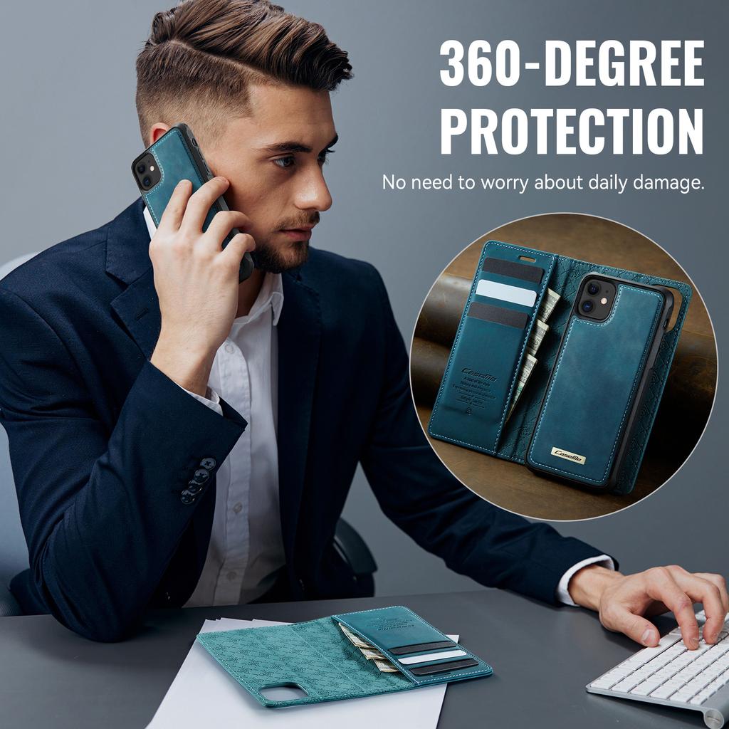 For iPhone 12 Pro 6.1 inch/iPhone 12 6.1 inch Case CASEME C49 Compatible with MagSafe RFID Blocking Detachable Wallet Leather Phone Cover