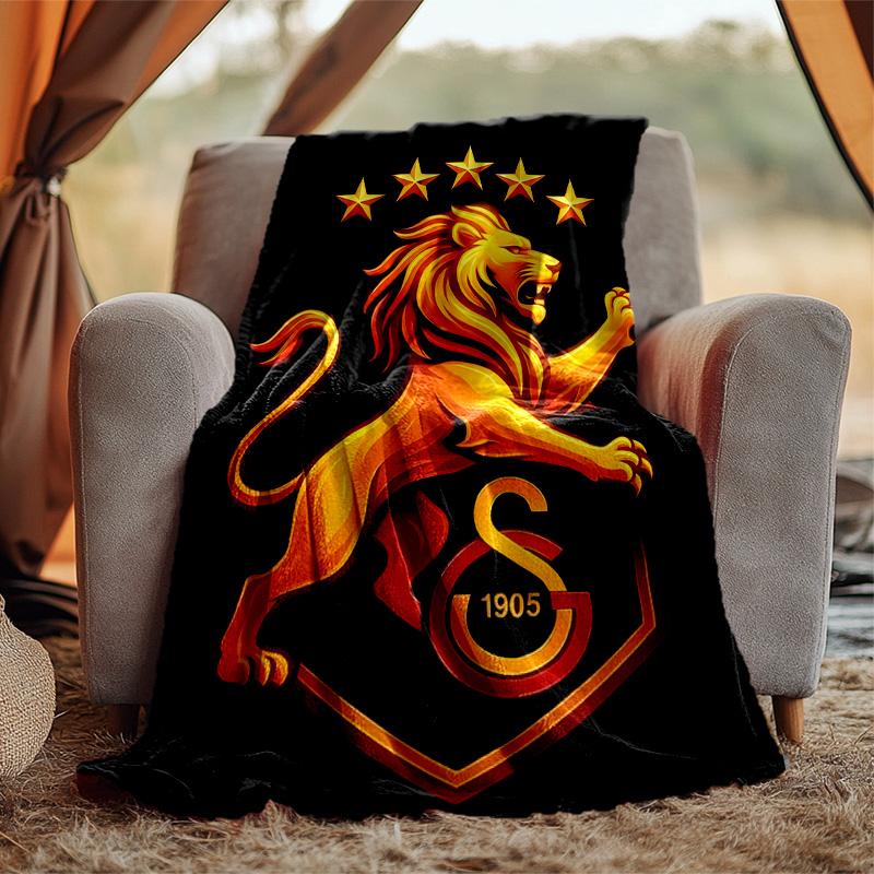 Galatasaray Flannel Blanket Soft Warm All-Season Throw, Design for Camping, Car Travel, Hiking Sofa, Bed, Office Perfect Gift for Parties