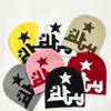 Women Knit Beanie Hats Warm Ear Protector Hat Teens Jacquard Star Handmade Hat