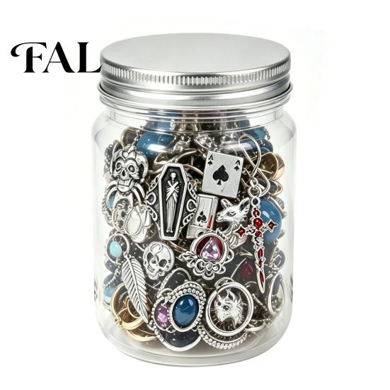 Jewelry Collection Kit 10/15/20/25/30/35Pcs Mystery Jar for Women, Mixed Necklaces Earrings Rings Bracelets Set, with Storage Box Gothic Ocean