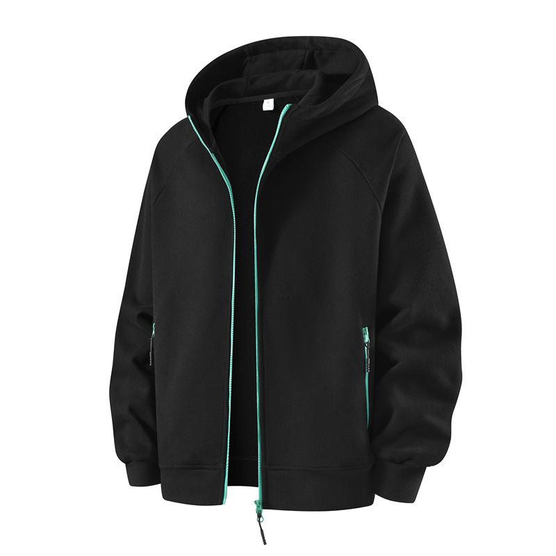 

Кардиган на молнии, трикотажные манжеты, большой капюшон, худи 2XL чёрный