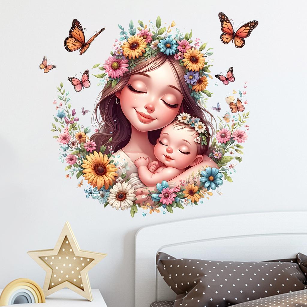 Mother's Love Wall Sticker Self-Adhesive Removable PVC for Bedroom Living Room Hallway Home Decor Art