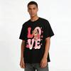 Love Bear Letter Print Couple Tshirt Casual Loose Short Sleeve Top Pure Cotton T-shirt