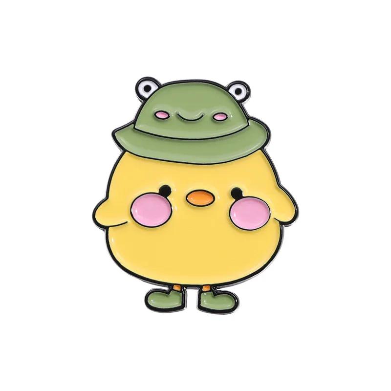 Мультяшный Желтый Утенок Коллекция Животных Эмалевые Значки Креативный Ковбой Утенок Цыпленок Нож Брошь Значок на Лацкан Ювелирные Изделия Подарки Оптом