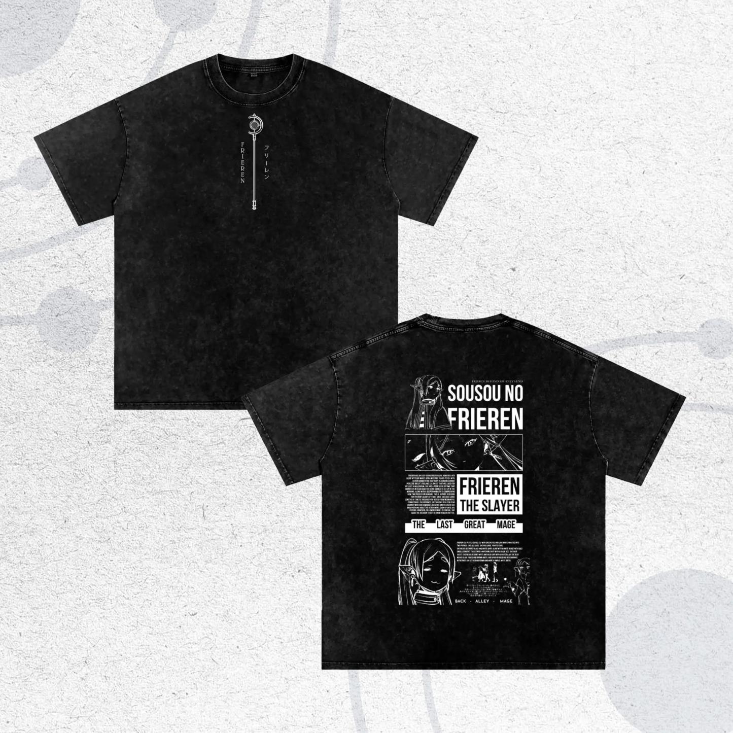 

Frieren T-shirt Men Washed Oversized Cotton Anime Casual Short Sleeve Comfortable Soft Clothing Loose High Quality Female Male Tee Shirt XXL чорний