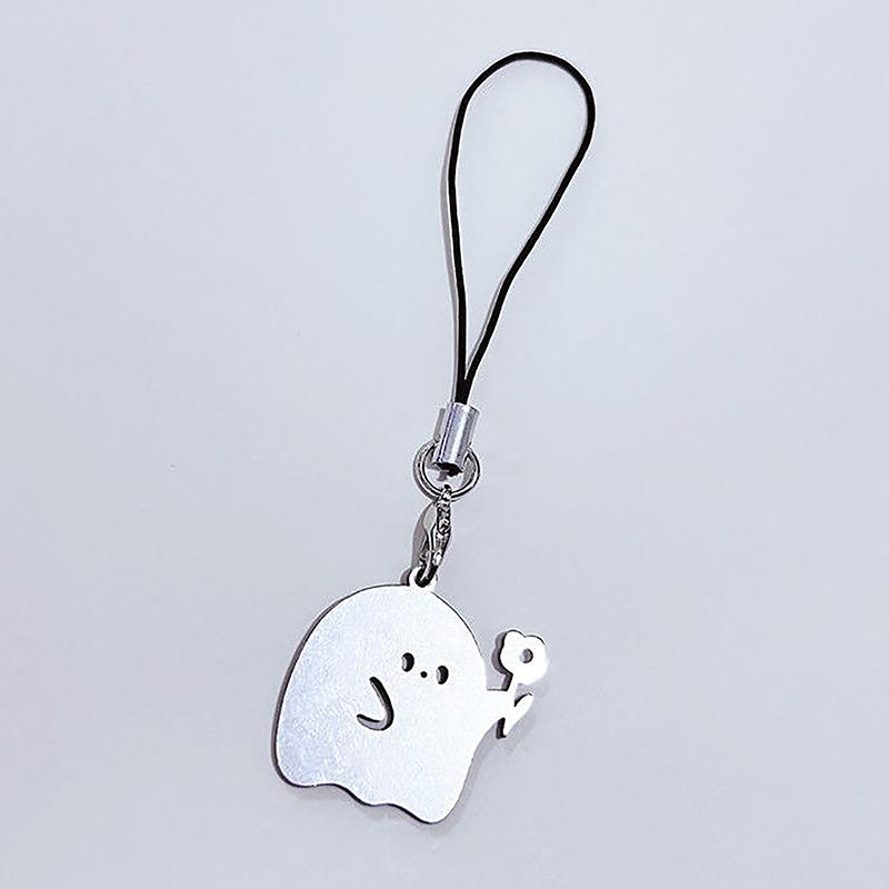 Lovely Metal Ghost Mobile Phone Lanyard Cute Ghost Phone Strap Cell Phone Chain Keychain For Halloween Gifts