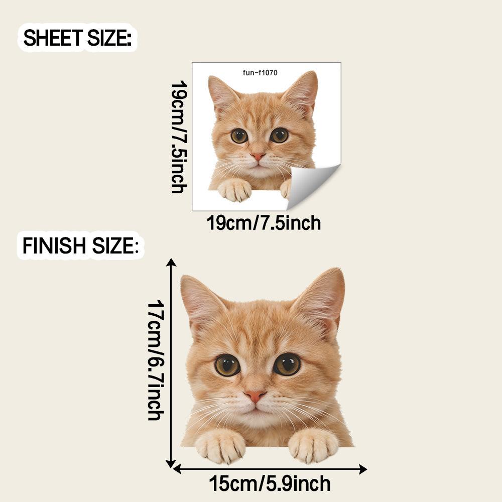 

Realistic Cute Cat Wall Sticker for Living Room Dining Room Background Home Decor 19X19CM разноцветный