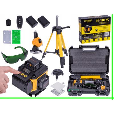 Nivel Láser 4D 360° 16 Líneas Láser Verde + Trípode 105, Bloqueo de Péndulo Mecánico, Trabajo en Ángulo (Bisel), Soporte Magnético, Juego de Accesorios