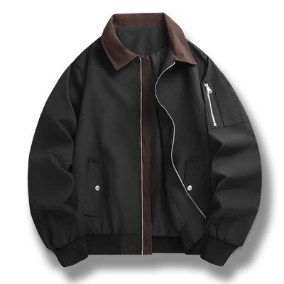 Men's Jacket, Corduroy Lapel Jacket, Stand Up Collar Jacket, Men's Jacket