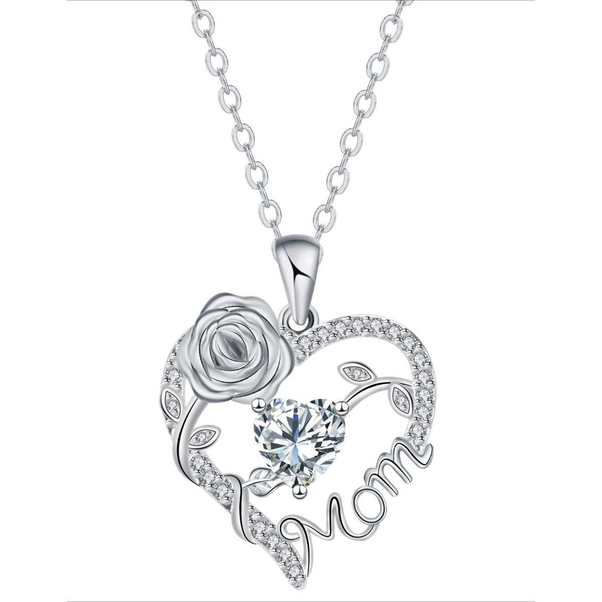 Premium Elegant Heart Pendant Rose Necklace Female Clavicle Chain