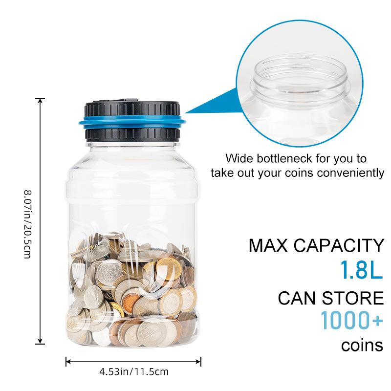 Large capacity intelligent piggy bank T bucket creative coin piggy bank automatic counting piggy bank family piggy bank gift box