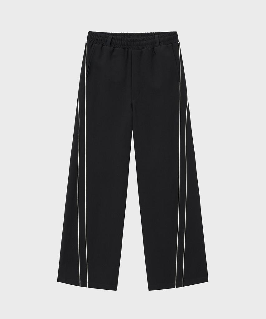 NOIRER Piping Curved Track Pants (Black)