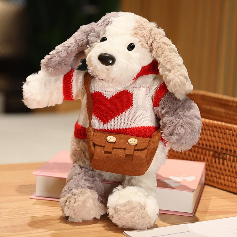 Adorable 30cm Cream Plush Dog Doll With Cute Outfits Perfect For Kids Gifts