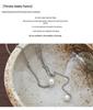 Yinruitai S925 Sterling Silver Pearl Double Layer Necklace for Women - Light Luxury Clavicle Chain, Trendy Niche Design.