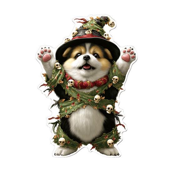 Car Hanging Ornament Cartoon Animals 2D Flat Acrylic Car Rearview Mirror Charm Halloween Auto Interior Pendant for Window Wall