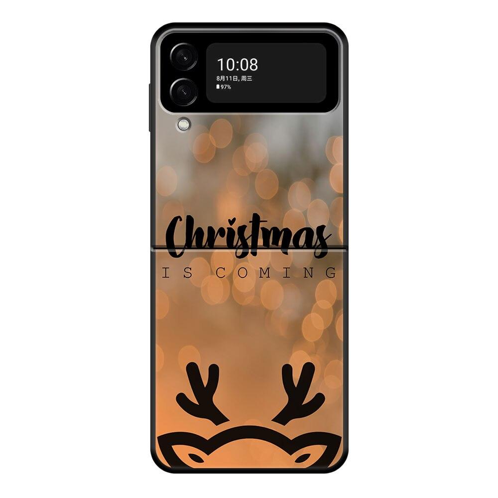 Merry Christmas Santa Tree Cute Phone Case For Samsung Galaxy Z Flip Z Flip3 5G Z Flip4 Hard PC Matte Shell