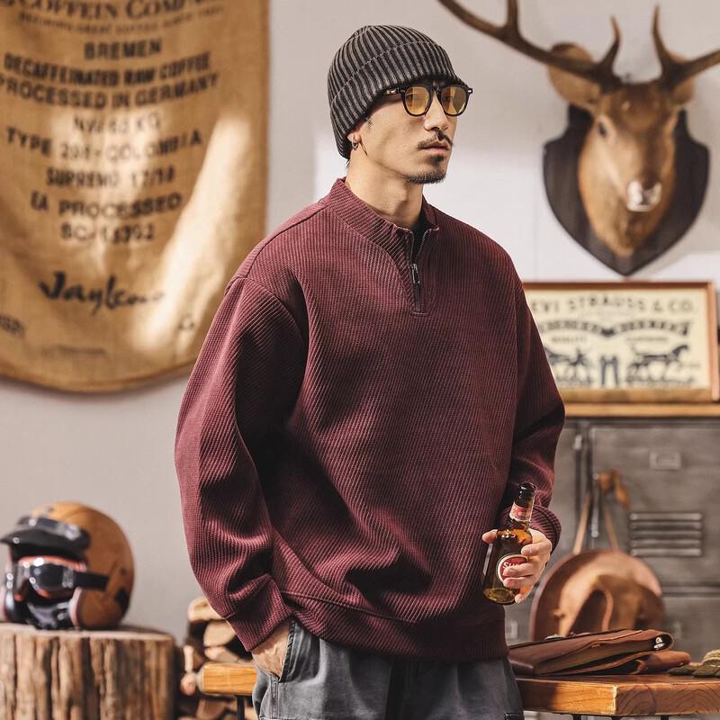 Men's American Retro Half-High Collar Sweatshirt