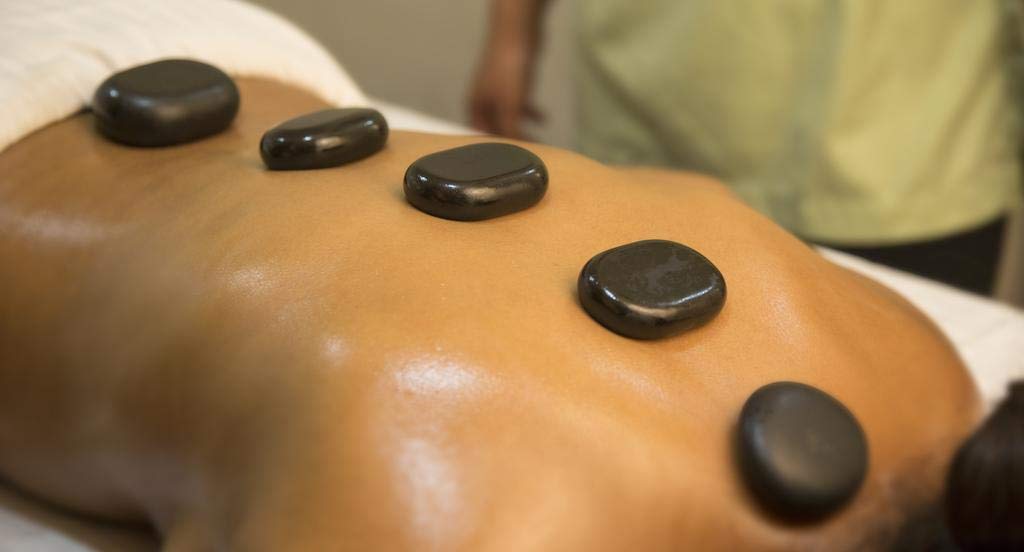 Windfulogo 12pcs Hot Massage Stone Set Natural Lava Basalt Warm Stone Spa Massage Stones Black