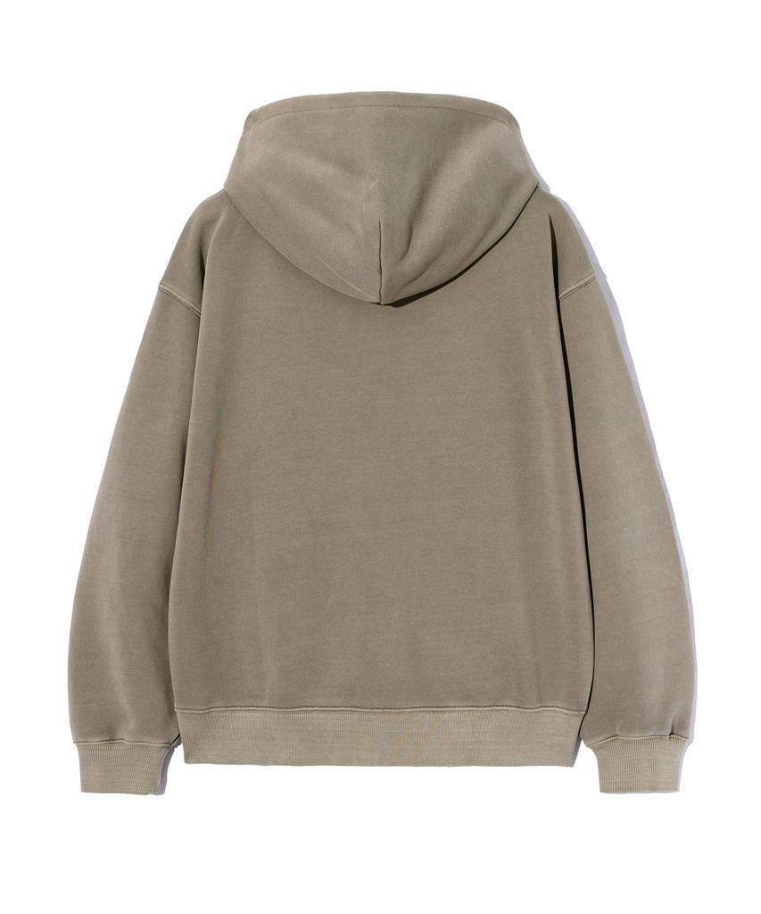 Yale Y Logo Pigment Zip-Up Hoodie Beige