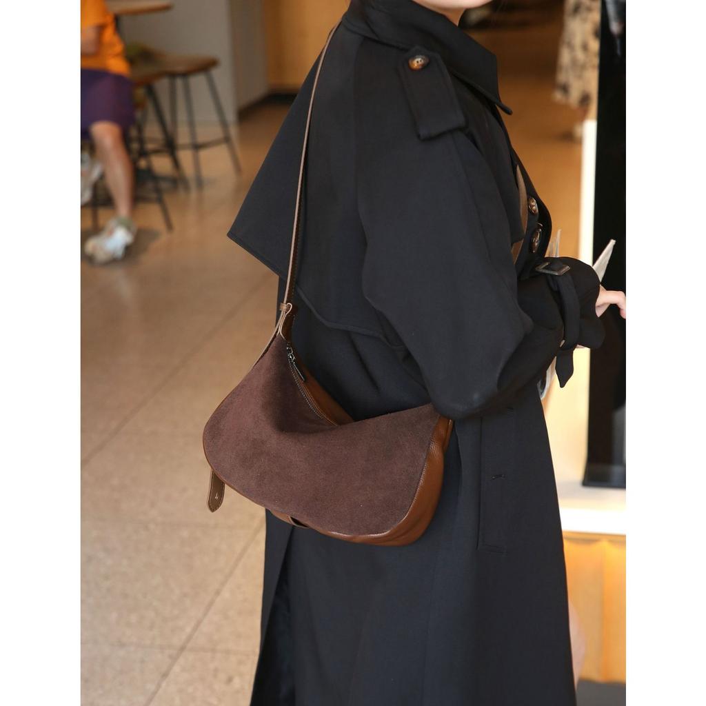 Cowhide Matte Soft High-end Niche Dumpling Bag Popular Fashion Shoulder Crossbody Version Soft Leather Satchel