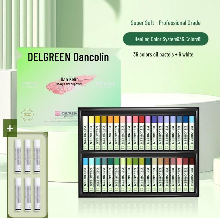 Dan Ke Lin Third Gen Super Soft 36-Color Oil Pastel Set - Advanced Gray White Oil-Based Crayons