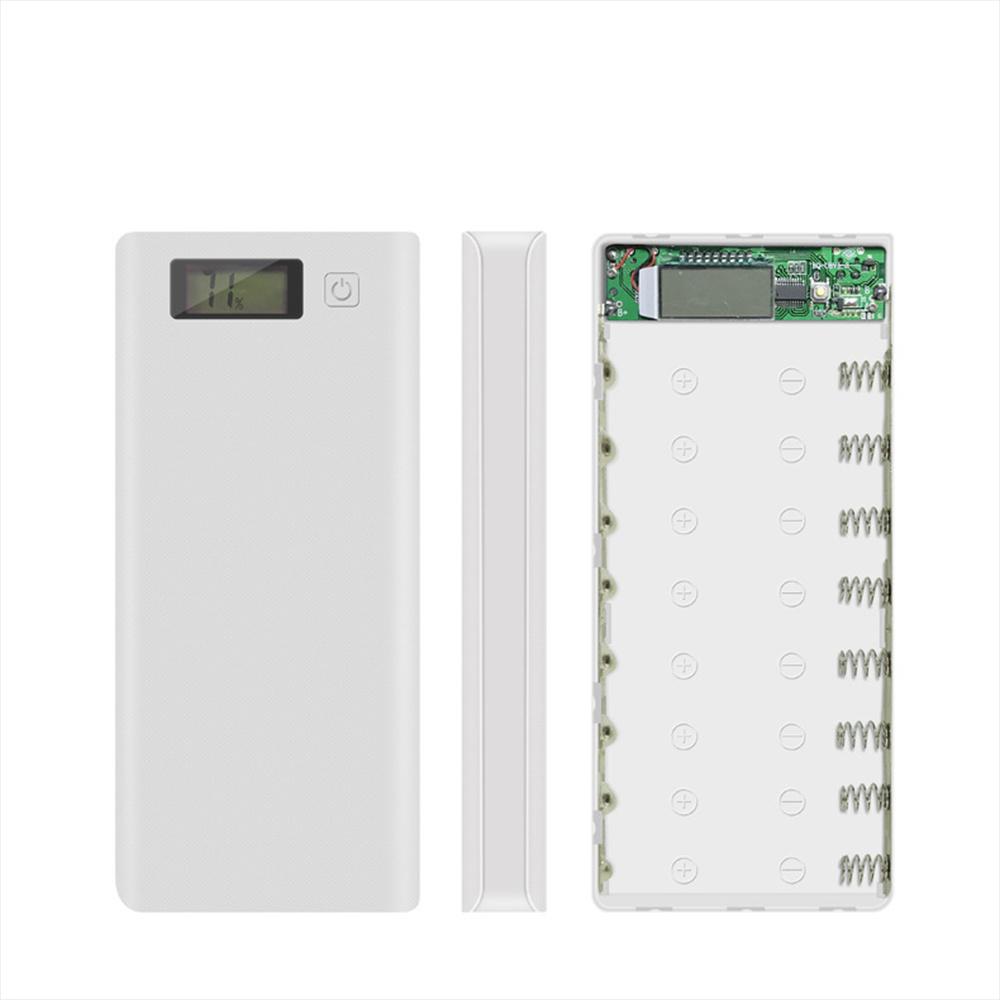 Battery Power Bank Shell Box LCD Display Dual USB For 8Pcs 18650 Batteries Case