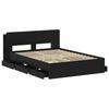 Bed Frame with Storage Space Black 150 x 200 cm Engineered Wood